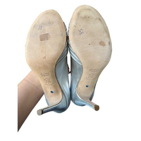 SOMETHING BLEU SILVER HEELS SIZE 7 - Picture 4 of 10